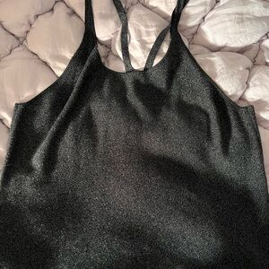 Elegant Black Glitter Tank Top